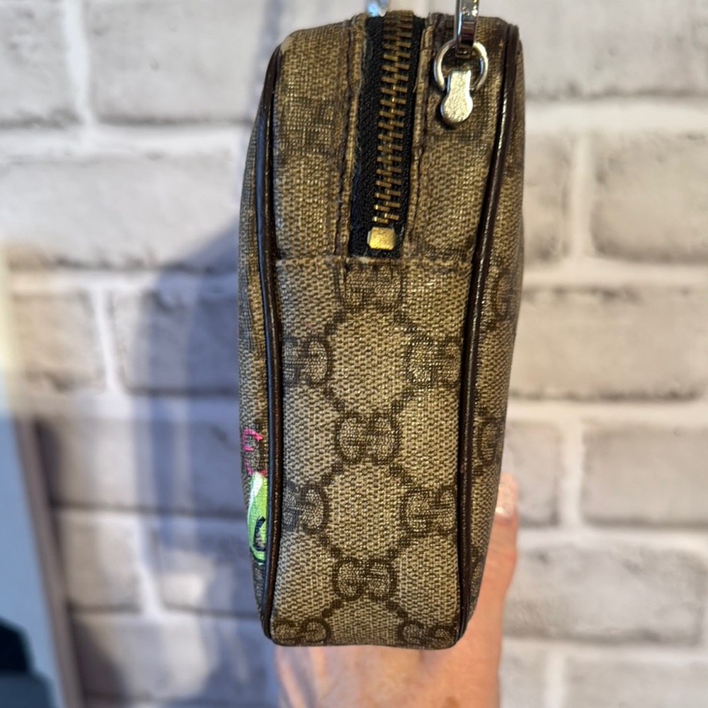 Gucci Pink and Brown Monogram Crossbody/Clutch Bag w/ chain One of a Kind - Picture 3 of 10